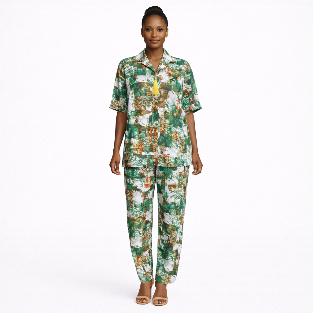 Printed Two Piece Fabric Outfit Set